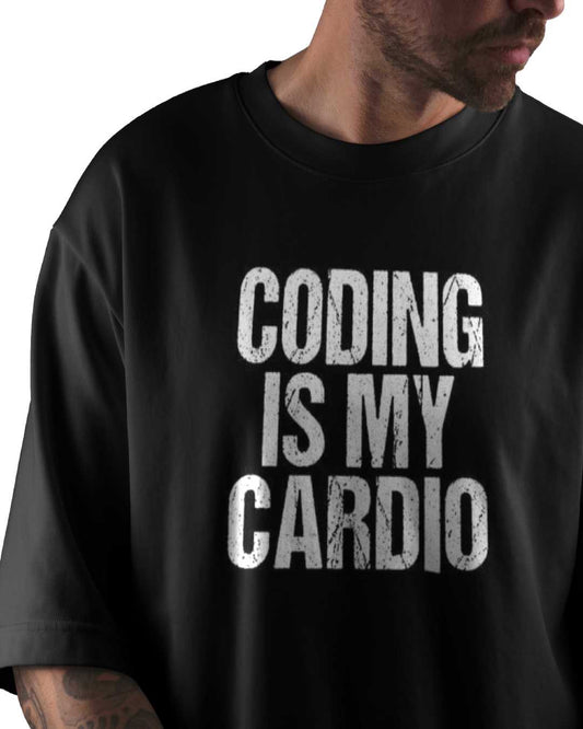 Coding Is My Cardio Oversized Black