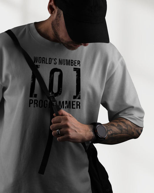 I Am First Programmer 0 Index Oversized Grey Men