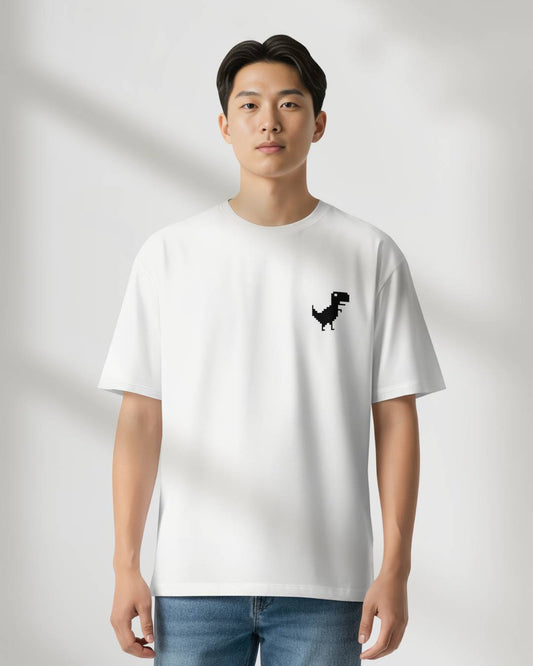 I Am Offline Pixel Dinosaur Oversized T-shirt